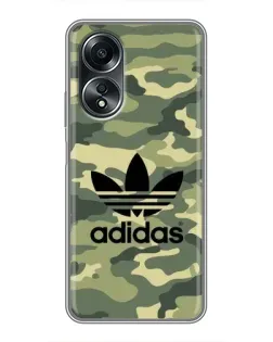 Чехол для OPPO A58 (4G) с картинкой «Милитари стиль Adidas» Чехол для OPPO A58 (4G) с картинкой «Милитари стиль Adidas»