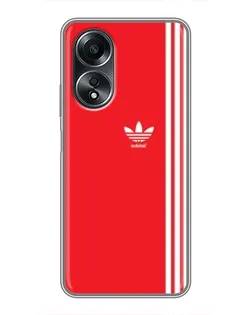 Чехол для OPPO A58 (4G) с картинкой «Красный минимализм Adidas» Чехол для OPPO A58 (4G) с картинкой «Красный минимализм Adidas»