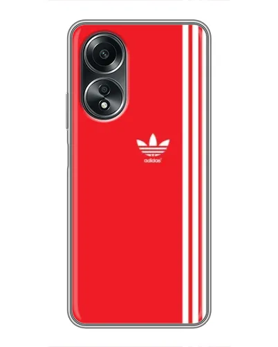 Чехол для OPPO A58 (4G) с картинкой «Красный минимализм Adidas» Чехол для OPPO A58 (4G) с картинкой «Красный минимализм Adidas»