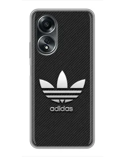 Чехол для OPPO A58 (4G) с картинкой «Adidas Карбоновая текстура»
