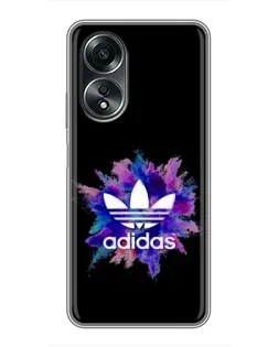 Чехол для OPPO A58 (4G) с картинкой «Взрыв красок Adidas»