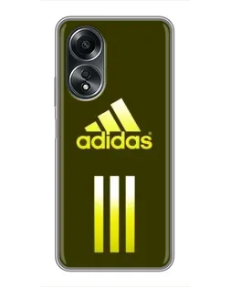 Чехол для OPPO A58 (4G) с картинкой «Оливковый градиент Adidas»