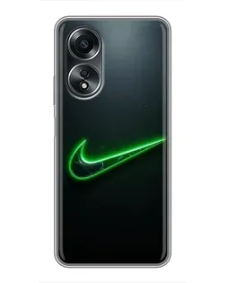 Чехол для OPPO A58 (4G) с картинкой «Неоновый контур Nike»