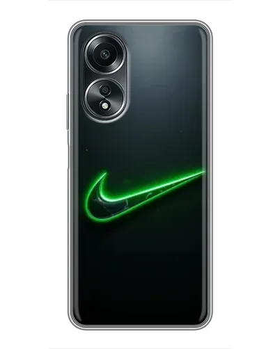 Чехол для OPPO A58 (4G) с картинкой «Неоновый контур Nike»