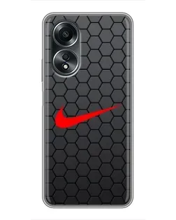 Чехол для OPPO A58 (4G) с картинкой «Nike — карбоновая сетка»