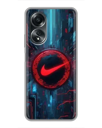 Чехол для OPPO A58 (4G) с картинкой «Техногенный стиль Nike»