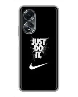 Чехол для OPPO A58 (4G) с картинкой «Текстовый принт Nike»