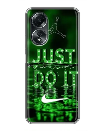 Чехол для OPPO A58 (4G) с картинкой «Зеленый неоновый Nike»