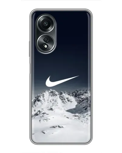 Чехол для OPPO A58 (4G) с картинкой «Nike — зимние горы»