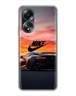 Чехол для OPPO A58 (4G) с картинкой «Nike и суперкар»