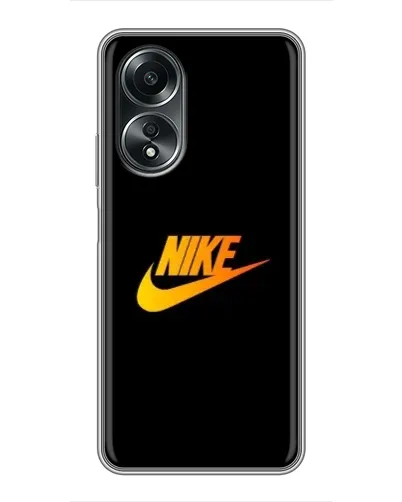 Чехол для OPPO A58 (4G) с картинкой «Золотой логотип Nike»