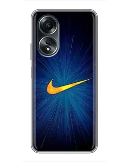 Чехол для OPPO A58 (4G) с картинкой «Синий пульс Nike»
