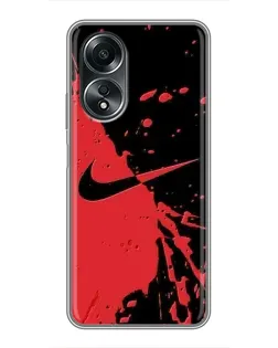 Чехол для OPPO A58 (4G) с картинкой «Красные брызги Nike»