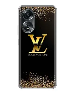 Чехол для OPPO A58 (4G) с картинкой «LV — золотые искры»