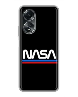 Чехол для OPPO A58 (4G) с картинкой «NASA — классика Red Blue»