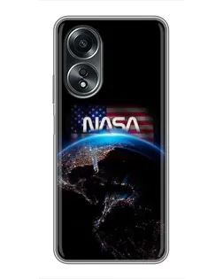 Чехол для OPPO A58 (4G) с картинкой «Земля из космоса NASA»