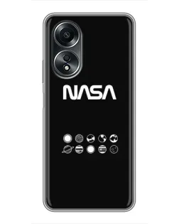 Чехол для OPPO A58 (4G) с картинкой «NASA — технический принт»