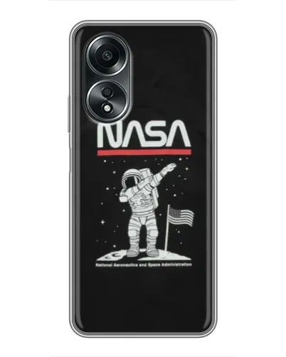 Чехол для OPPO A58 (4G) с картинкой «NASA — шагаем по Луне»