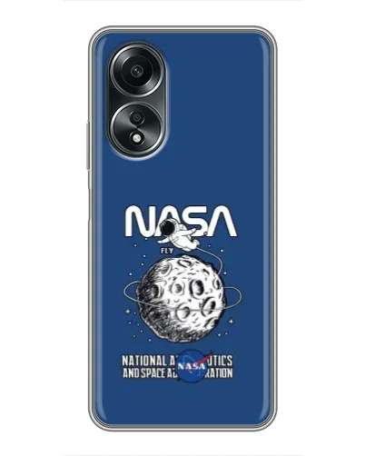 Чехол для OPPO A58 (4G) с картинкой «NASA — лунная миссия»