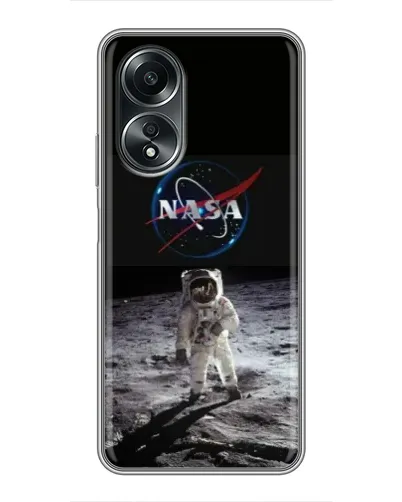 Чехол для OPPO A58 (4G) с картинкой «Астронавт на Луне»