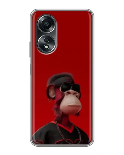 Чехол для OPPO A58 (4G) с картинкой «Bored Ape в красном»