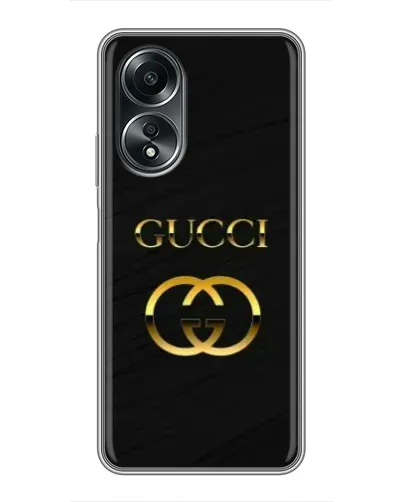 Чехол для OPPO A58 (4G) с картинкой «Золотой логотип Gucci»