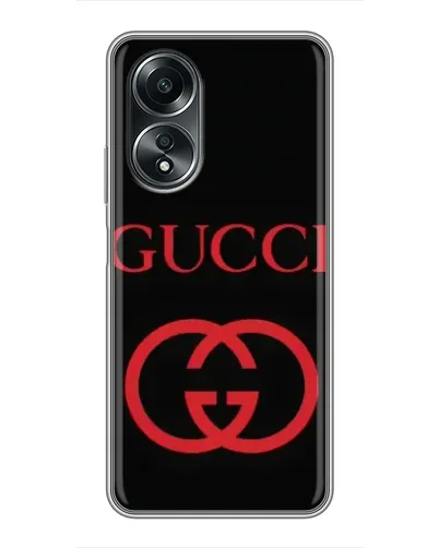 Чехол для OPPO A58 (4G) с картинкой «Gucci — красный логотип»