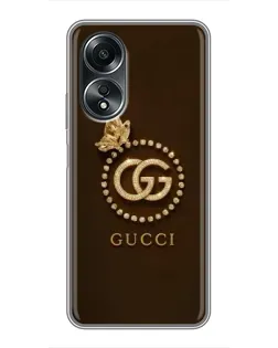 Чехол для OPPO A58 (4G) с картинкой «Gucci — золотая бабочка» Чехол для OPPO A58 (4G) с картинкой «Gucci — золотая бабочка»