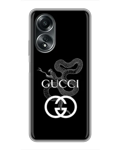 Чехол для OPPO A58 (4G) с картинкой «Gucci — серебряная змея»