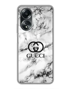 Чехол для OPPO A58 (4G) с картинкой «Gucci — мраморный шик» Чехол для OPPO A58 (4G) с картинкой «Gucci — мраморный шик»
