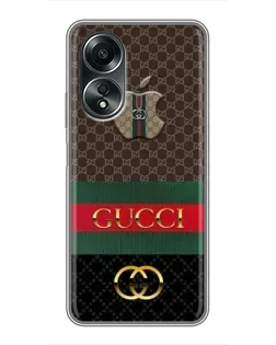 Чехол для OPPO A58 (4G) с картинкой «Gucci — брендированный десерт» Чехол для OPPO A58 (4G) с картинкой «Gucci — брендированный десерт»