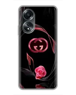Чехол для OPPO A58 (4G) с картинкой «Gucci — неоновая роза» Чехол для OPPO A58 (4G) с картинкой «Gucci — неоновая роза»