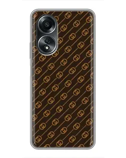 Чехол для OPPO A58 (4G) с картинкой «Gucci — золотые диагонали» Чехол для OPPO A58 (4G) с картинкой «Gucci — золотые диагонали»