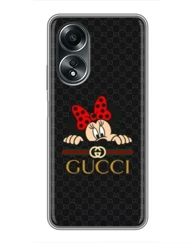 Чехол для OPPO A58 (4G) с картинкой «Минни Маус Gucci — черный»