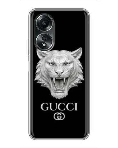 Чехол для OPPO A58 (4G) с картинкой «Gucci — серебряный лев» Чехол для OPPO A58 (4G) с картинкой «Gucci — серебряный лев»