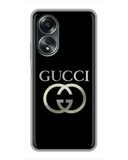 Чехол для OPPO A58 (4G) с картинкой «Gucci — золото на черном» Чехол для OPPO A58 (4G) с картинкой «Gucci — золото на черном»
