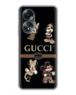 Чехол для OPPO A58 (4G) с картинкой «Gucci — герои Disney и монограмма» Чехол для OPPO A58 (4G) с картинкой «Gucci — герои Disney и монограмма»