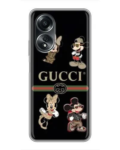Чехол для OPPO A58 (4G) с картинкой «Gucci — герои Disney и монограмма» Чехол для OPPO A58 (4G) с картинкой «Gucci — герои Disney и монограмма»
