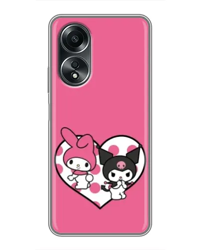 Чехол для OPPO A58 (4G) с картинкой «Kuromi и My Melody»
