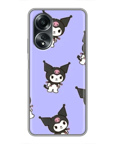 Чехол для OPPO A58 (4G) с картинкой «Паттерн с Kuromi»