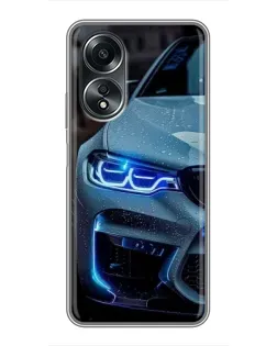 Чехол для OPPO A58 (4G) с картинкой «Взгляд BMW с синими фарами» Чехол для OPPO A58 (4G) с картинкой «Взгляд BMW с синими фарами»