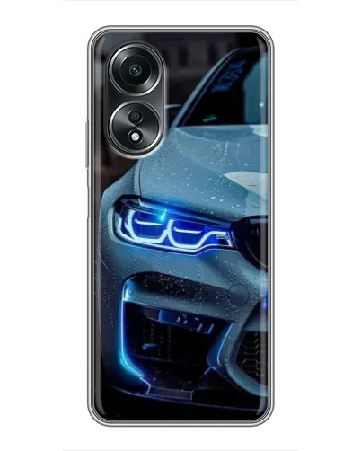Чехол для OPPO A58 (4G) с картинкой «Взгляд BMW с синими фарами»