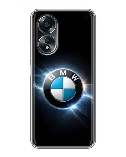 Чехол для OPPO A58 (4G) с картинкой «BMW — неоновое сияние»