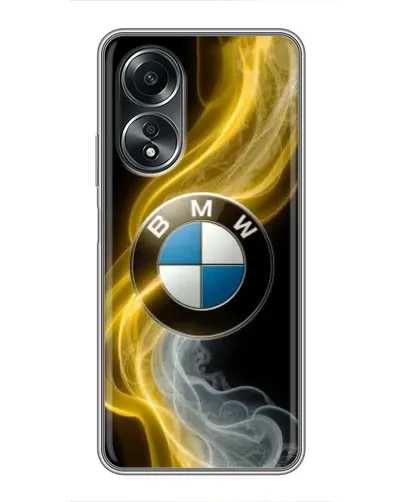 Чехол для OPPO A58 (4G) с картинкой «Золотистый дым BMW»