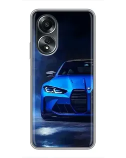 Чехол для OPPO A58 (4G) с картинкой «Голубая BMW M4» Чехол для OPPO A58 (4G) с картинкой «Голубая BMW M4»