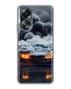 Чехол для OPPO A58 (4G) с картинкой «BMW в дыму» Чехол для OPPO A58 (4G) с картинкой «BMW в дыму»
