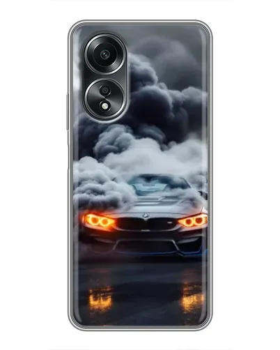 Чехол для OPPO A58 (4G) с картинкой «BMW в дыму»