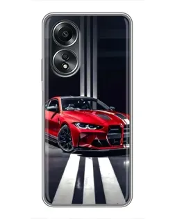 Чехол для OPPO A58 (4G) с картинкой «Красная BMW на дороге» Чехол для OPPO A58 (4G) с картинкой «Красная BMW на дороге»