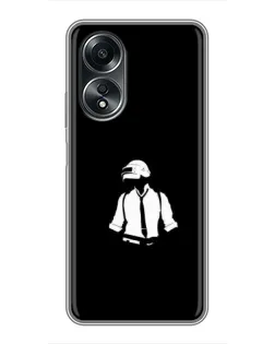 Чехол для OPPO A58 (4G) с картинкой «PUBG — белый шлем»