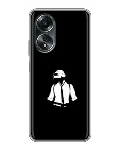 Чехол для OPPO A58 (4G) с картинкой «PUBG — белый шлем»